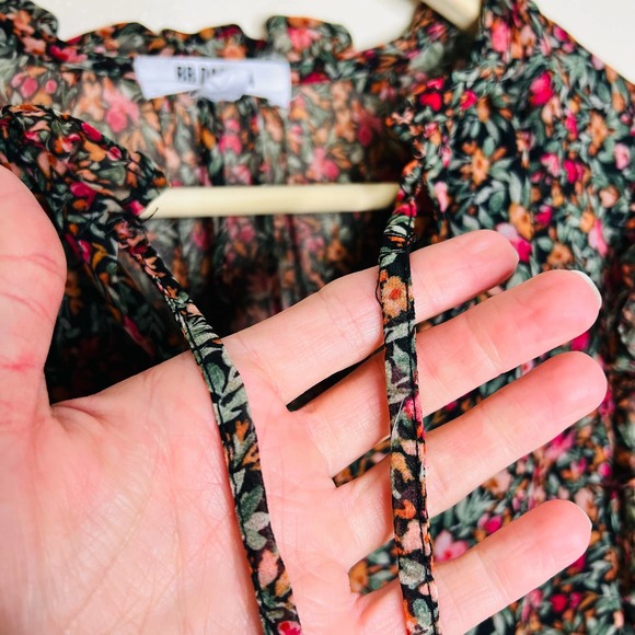 BB Dakota Steve Madden Darcy Midi Dress XS Floral Tiered Peasant Flutter Sleeve - Picture 4 of 9